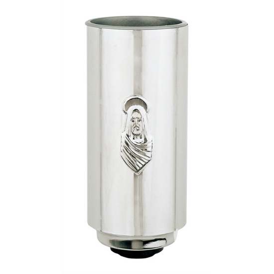 Picture of Flower vase for tombstone - Decò line - With Christ in relief - Steel