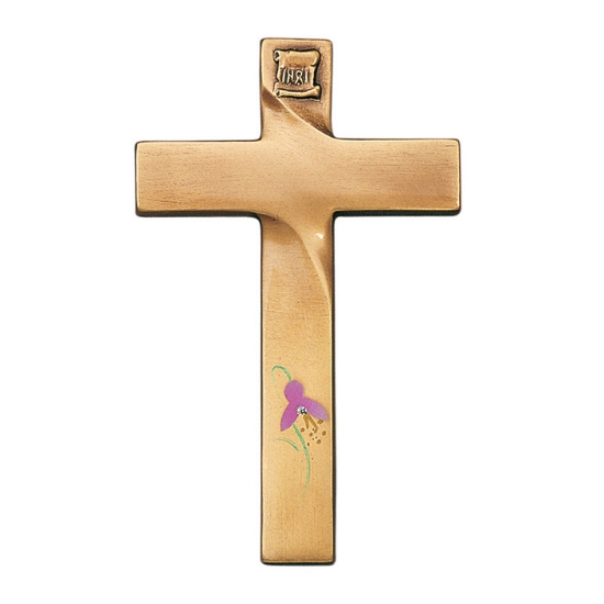 Image sur Croix en bronze décorée pour pierres tombales - Ligne Idria Iris