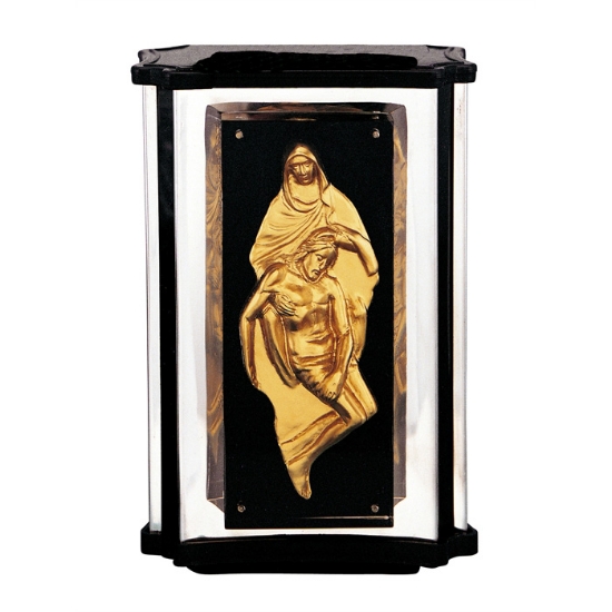 Immagine di Vaso portafiori per lapide - Linea Corinzia Pietà - Acciaio