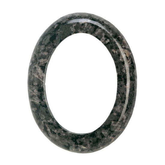 Immagine di Cornice porta-foto ovale - Finitura marmo Labrador - Porcellana