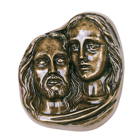 Immagine di Targa con bassorilievo in bronzo glitter per lapide - Pietà