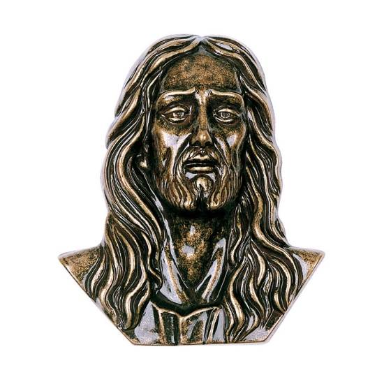 Imagen de Placa con bajorrelieve en bronce Glitter para lápida - Cristo