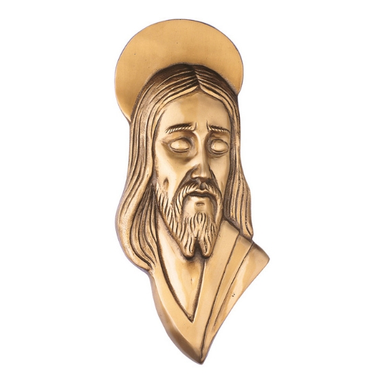 Imagen de Placa con bajorrelieve en bronce para lápida - Cristo estilizado