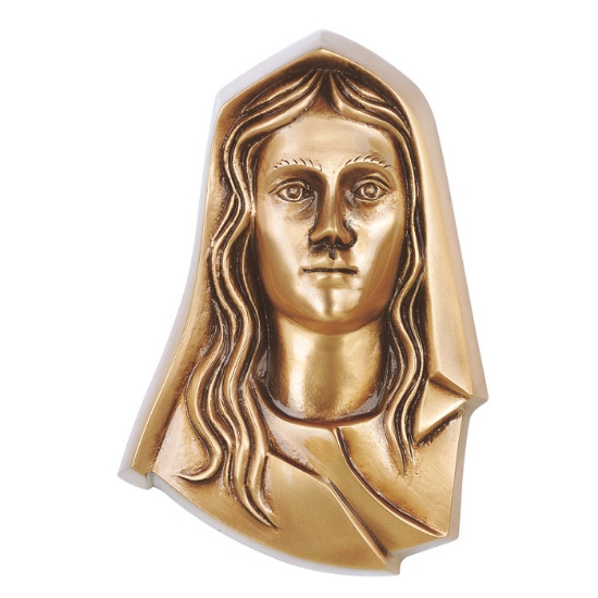 Immagine di Targa con bassorilievo in bronzo per lapide - Volto di Madonna