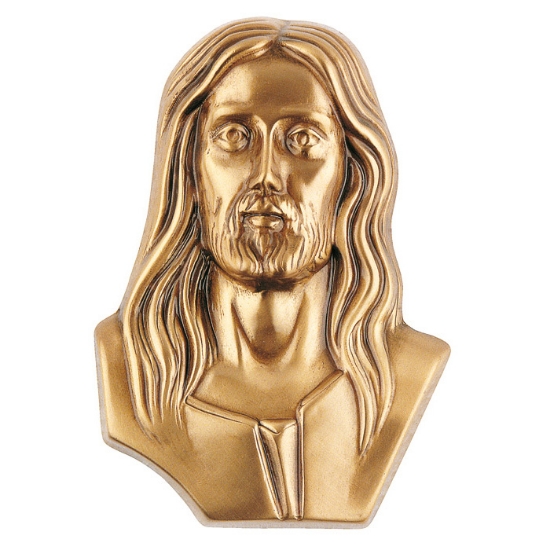 Immagine di Targa con bassorilievo in bronzo per lapide - Volto di Cristo