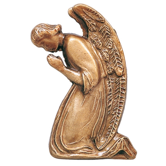 Image sur Plaque avec bas-relief en bronze pour pierre tombale - Ange priant (face à gauche)