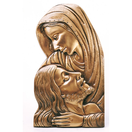 Immagine di Targa con bassorilievo in bronzo per lapide - Statua della Pietà (particolare)