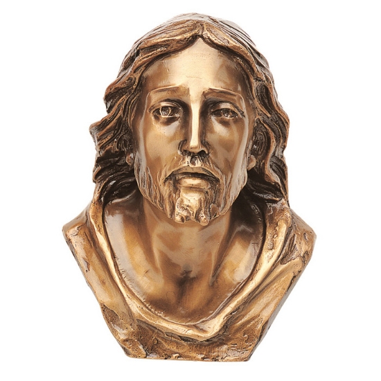 Image sur Plaque avec bas-relief en bronze pour pierre tombale - Visage de Jésus-Christ