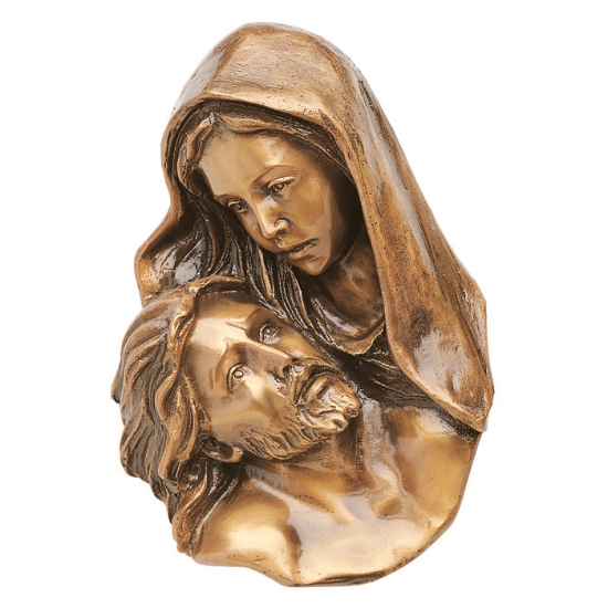 Imagen de Placa con bajorrelieve en bronce para lápida - Detalle de la Piedad