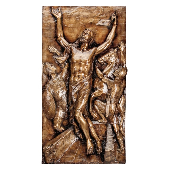 Image sur Plaque avec bas-relief en bronze pour chapelle de cimetière - Résurrection (Relief)