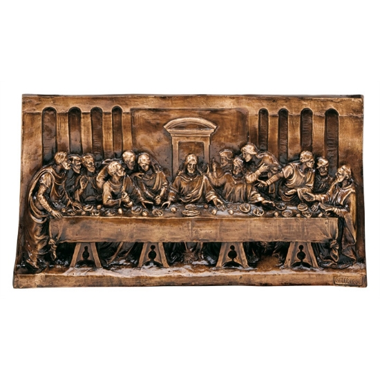 Immagine di Targa con bassorilievo in bronzo per cappella cimiteriale - Ultima cena (di Chirico)