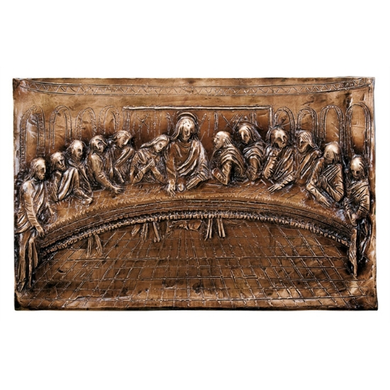 Immagine di Targa con bassorilievo in bronzo per cappella cimiteriale - Ultima cena
