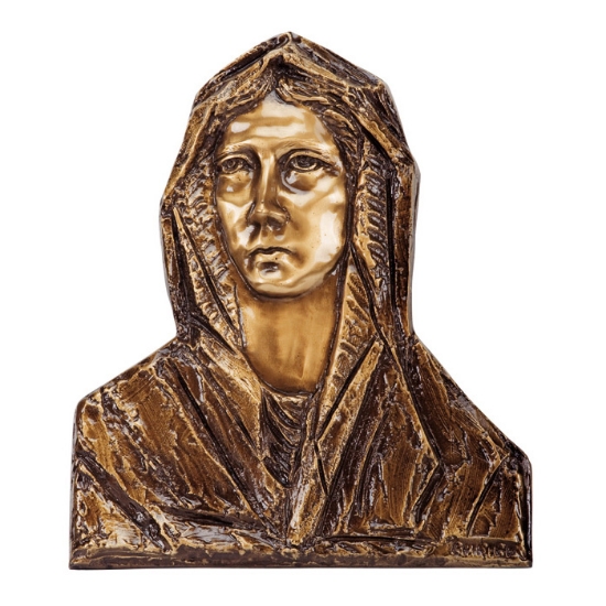 Image sur Plaque avec bas-relief en bronze pour chapelle de cimetière - Madonna (Relief)