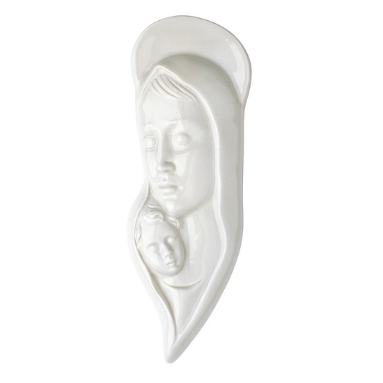Image sur Plaque avec bas-relief en porcelaine pour pierre tombale - Vierge à l'enfant