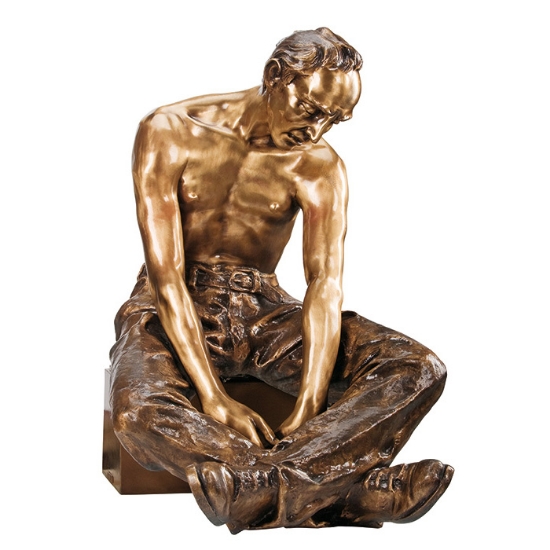 Image sur Statue en bronze - L'homme fatigué