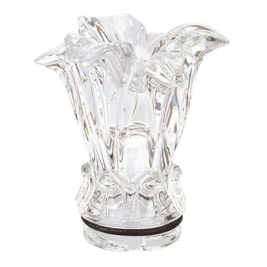 Image sur Cristal satiné en forme de lys pour lampe votive pour pierres tombales