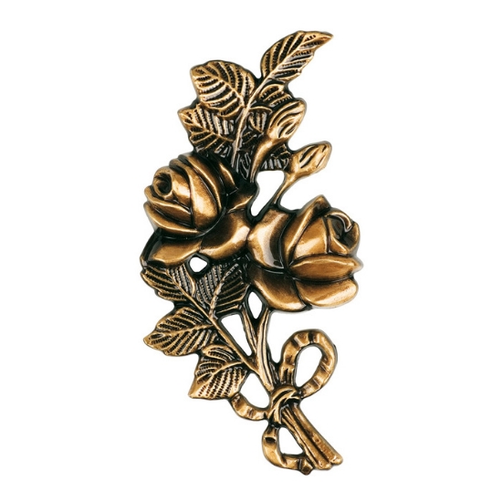 Picture of Small decorative rose branch - Polished bronze