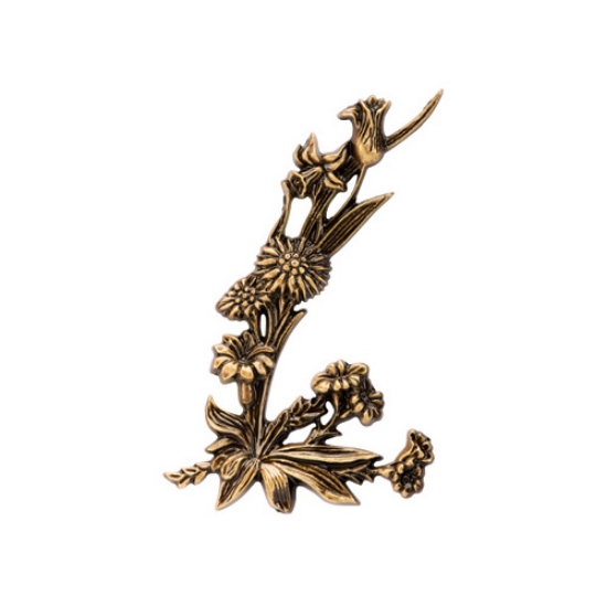 Immagine di Mazzetto di fiori di campagna decorativo piccolo - Bronzo lucido