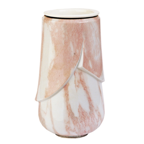 Image sur Vase à fleurs pour niches cinéraires et ossuaires - Ligne rose Victoria - Porcelaine