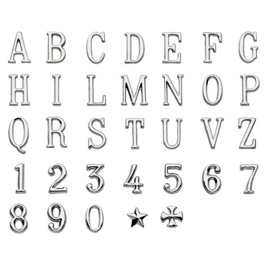 Imagen de Letras y números de acero para lápidas - Modelo Romano Estricto