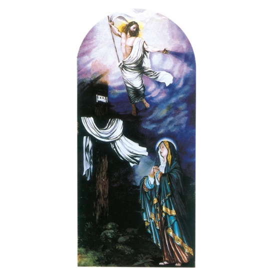 Immagine di Vetrata artistica sacra per cappelle cimiteriali - La Resurrezione