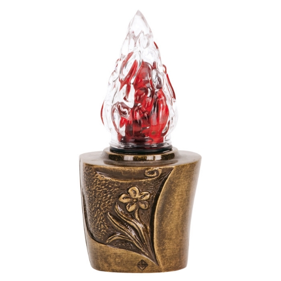 Image sur Lampe votive pour pierres tombales - Ligne Seba - Bronze avec finition Glitter