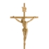 Imagen de Crucifijo de bronce sobre una fina cruz de estilo clásico