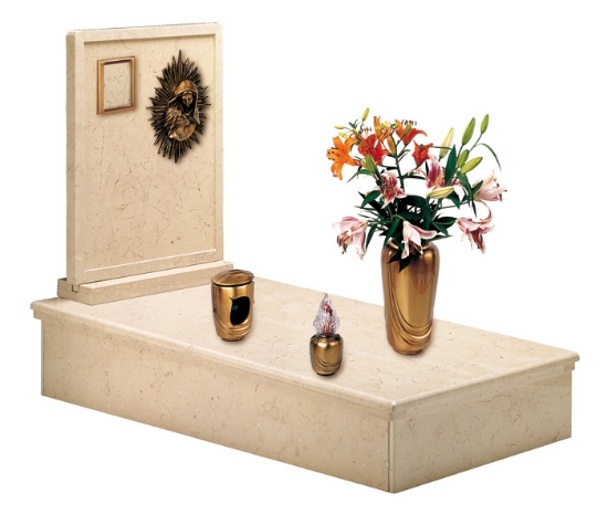 Picture of Ground Tomb Proposal - Pelike Bronze Line - Flower vase, floor lamp and candle holder - Picture frame and Pieta plaque on the wall