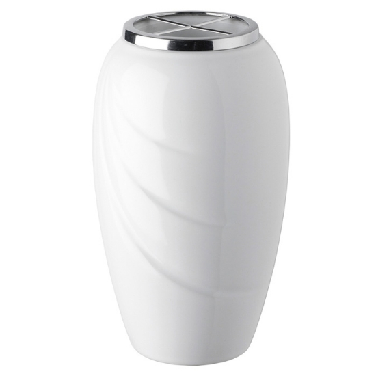 Immagine di Vaso portafiori per lapide - Linea Eco3 - Finitura bianco - Porcellana