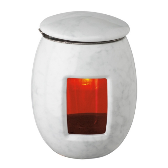 Imagen de Lámpara de vela para lápidas - Línea Easy Carrara - Porcelana