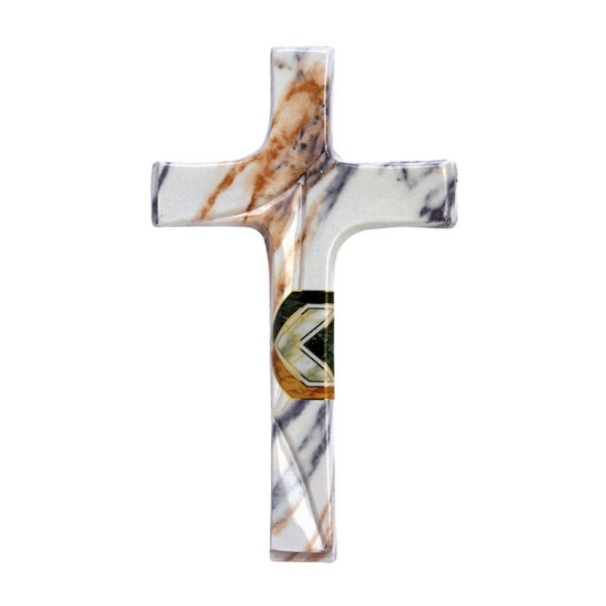 Picture of Porcelain cross for gravestones - Apuania marble finish - Saturno Line - Losanga