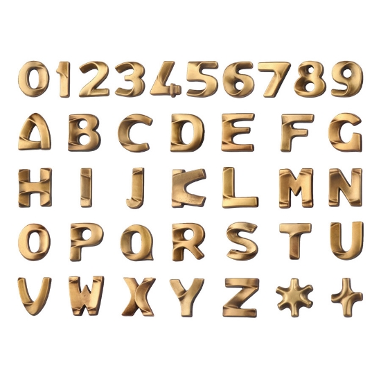 Immagine di Lettere e numeri in bronzo per lapidi. Modello Italiano. Bronzo Lucido