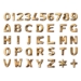 Picture of Bronze letters and numbers for gravestones. Italian model. Polished bronze