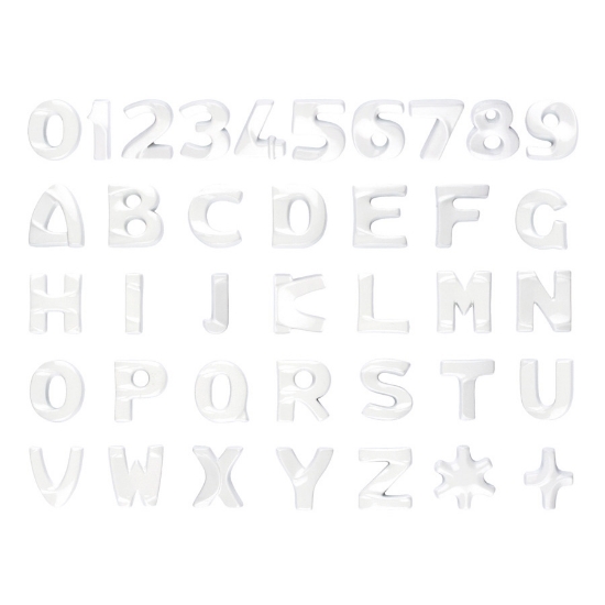 Picture of Bronze letters and numbers for gravestones - Italian model - White Ceramismalt finish