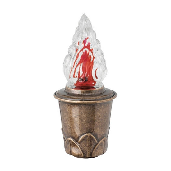 Image sur Lampe votive pour pierres tombales - Ligne Calice - Bronze Glitter
