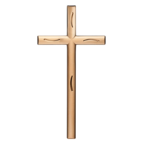 Immagine di Croce stilizzata in bronzo lucido con decorazioni