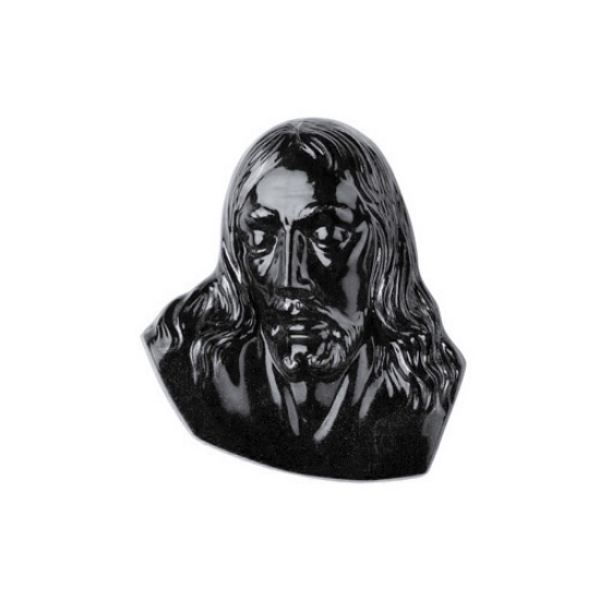 Picture of Plaque with bas-relief in bronze for tombstone - Christ - Black finish