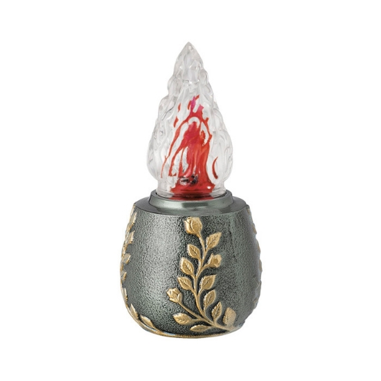 Picture of Votive lamp for tombstones - Meg Line - Ancient green bronze with gold decoration