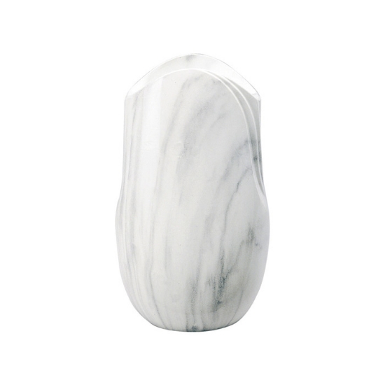 Immagine di Vaso portafiori per lapide - Linea Olla - Finitura marmo Carrara - Bronzo