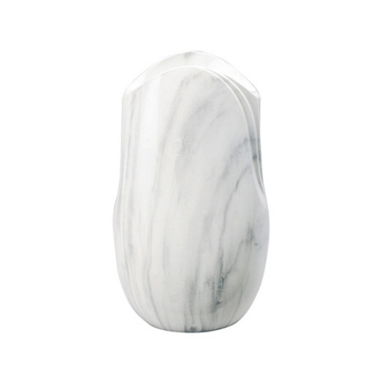 Imagen de Jarrón de flores para lápida - Línea Olla - Acabado mármol de Carrara - Bronce (cinerarios y osarios)