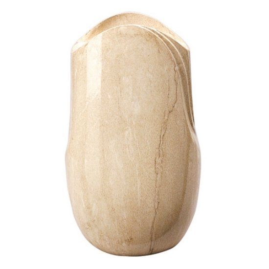 Immagine di Vaso portafiori per lapide - Linea Olla - Finitura marmo Botticino - Bronzo