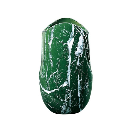 Immagine di Vaso portafiori per lapide - Linea Olla - Finitura marmo Verde Guatemala - Bronzo (Cinerari e ossari)