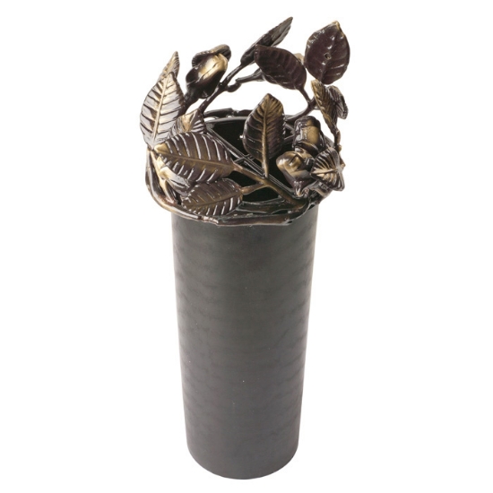 Picture of Flower vase with small rose branch - Plastic vase
