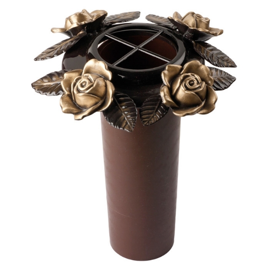 Immagine di Vaso portafiori con tralcio rose grande - Vaso in plastica