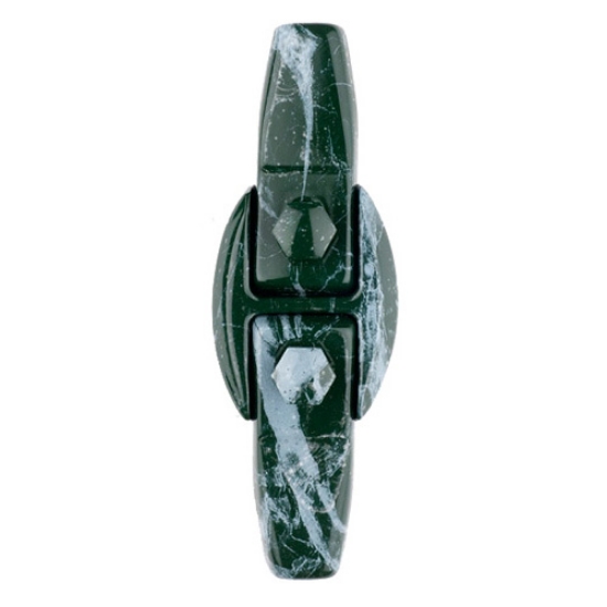 Immagine di Staffa compatta in bronzo per sostegno lapide - Finitura marmo Verde Guatemala (6x14)