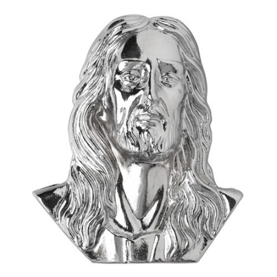 Picture of Plaque with bas-relief in bronze for tombstone - Christ - Chrome finish