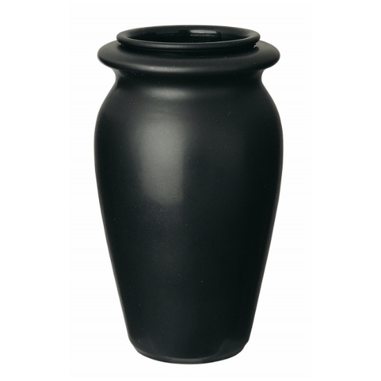 Picture of Flower vase for gravestone - Venere black line - Porcelain