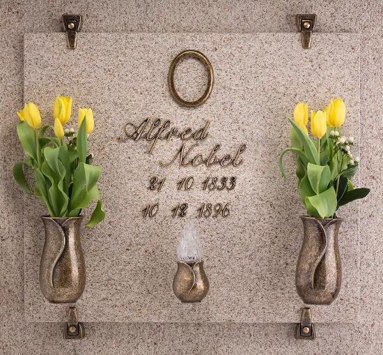 Image sur Proposition de pierre tombale - Apulo Bronze Glitter Ligne - Double vase à fleurs et lampe - Epigraph en italique