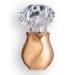 Picture of Votive lamp for gravestones - Apulo Line - Polished bronze - With heart crystal