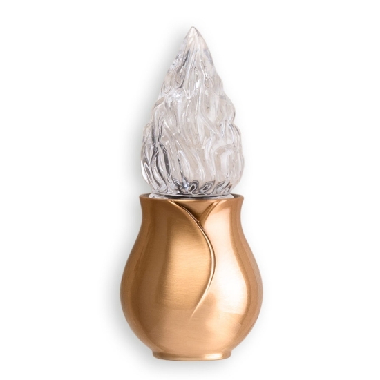 Image sur Lampe votive pour pierres tombales - Ligne Apulo - Bronze poli